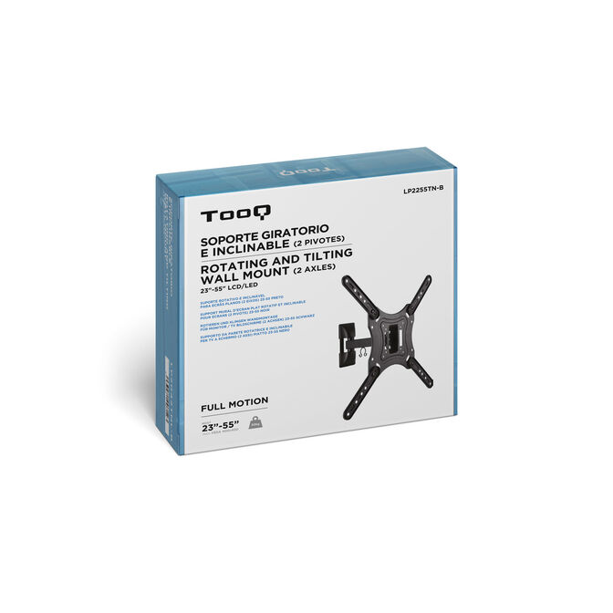 Soporte de Pared Tooq Tilt e GiRat&oacute;nrio 2 Pivots 23" a 55" Max. 30kg Negro image number 11