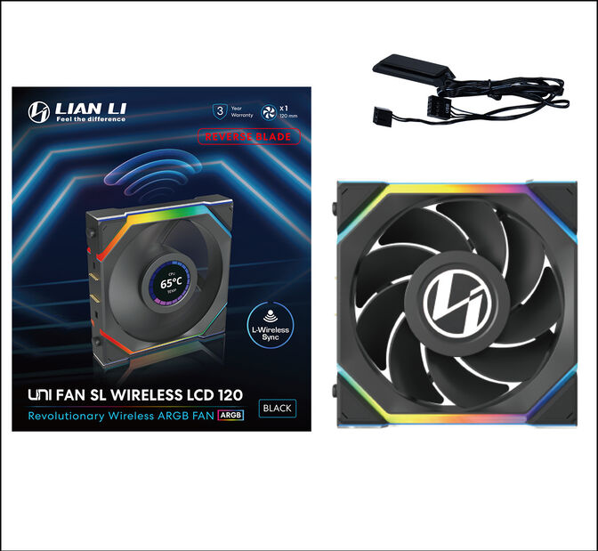 Ventilador Lian Li UNI FAN SL120 LCD Wireless RGB Reverse Blade PWM Negro 120mm image number 6