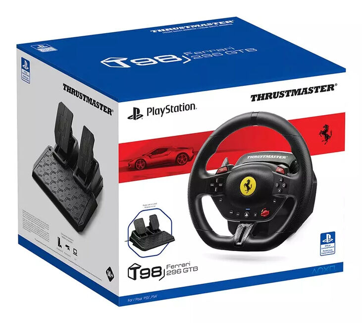 Volante + Pedales Thrustmaster T98-P Ferrari 296 GTB Edition PS5 / PS4 / PC image number 3