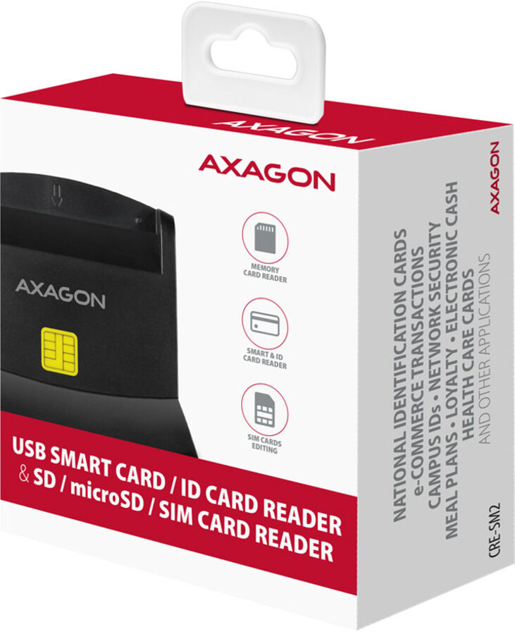 Lector de tarjetas cidadão/Smart CardSD/microSD/SIM AXAGON CRE-SM2 - USB 2.0 image number 2