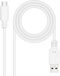 Cable USB 2.0 3A Nanocable USB-C/M para USB-A/M 0.5 M Blanco