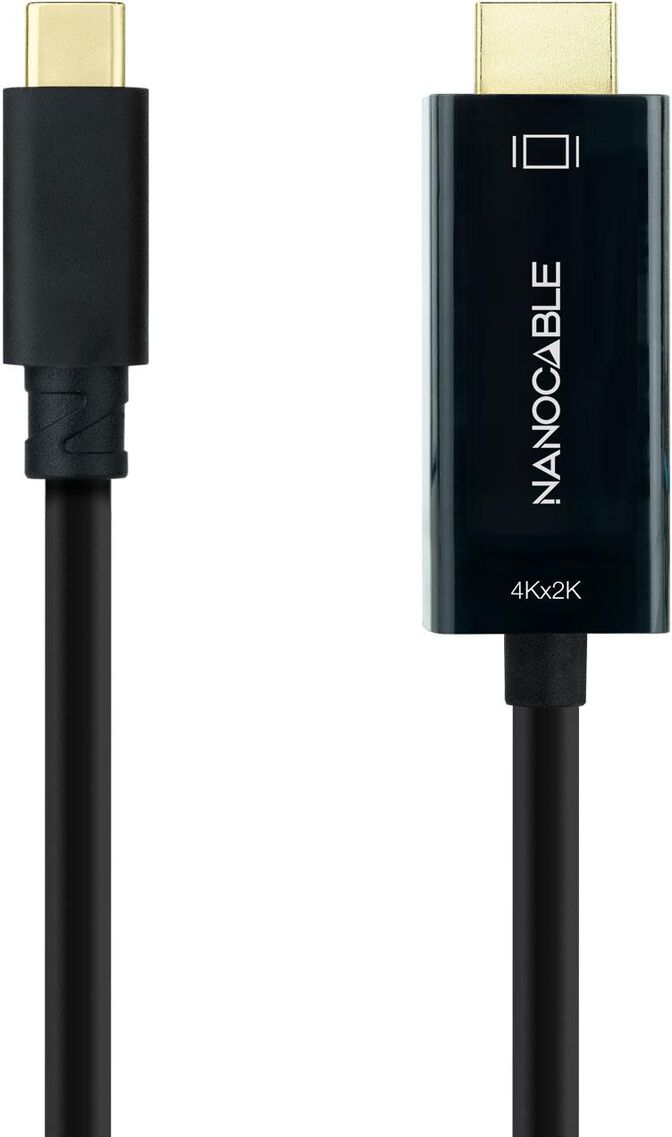 Cable Conversor Nanocable USB-C > HDMI 1.4 4K@30HZ 3 M Negro image number 1