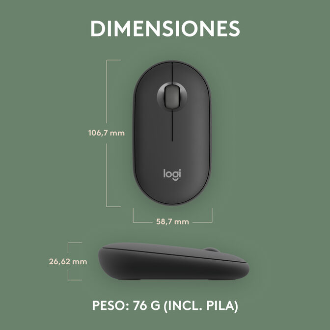 Rat&oacute;n Logitech Pebble 2 M350s 4000DPI Wireless/Bluetooth Grafito image number 9