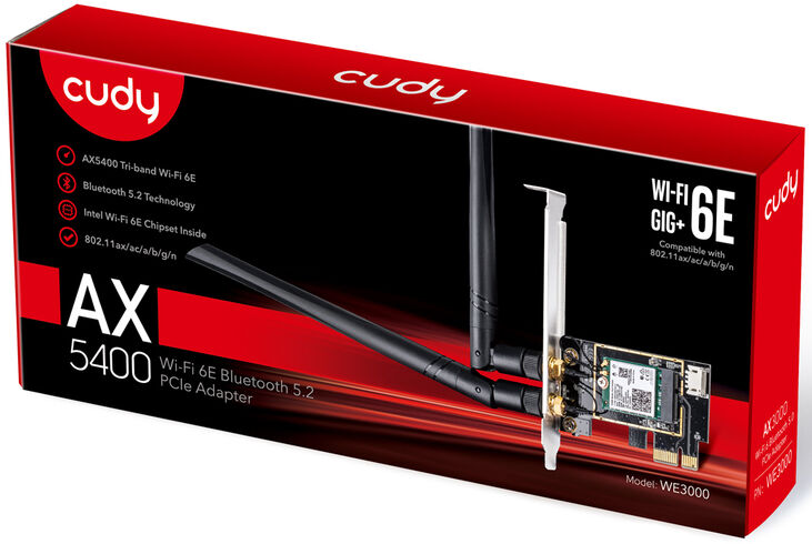 Cudy WE3000 adaptador y tarjeta de red Interno WLAN / Bluetooth 2400 Mbit/s image number 4