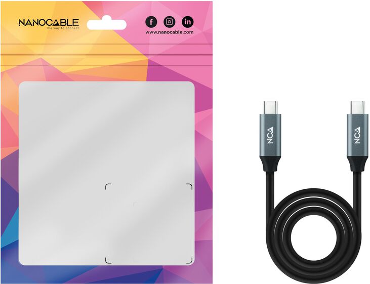 Cable USB 3.2 Gen2x2 Nanocable 20Gbps 5A/100W 4K@60Hz USB-C M/M 2 M Negro image number 3