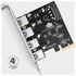 Adaptador PCIe AXAGON PCEU-43RSA - 4x USB 5Gbps port, SATA power image number null