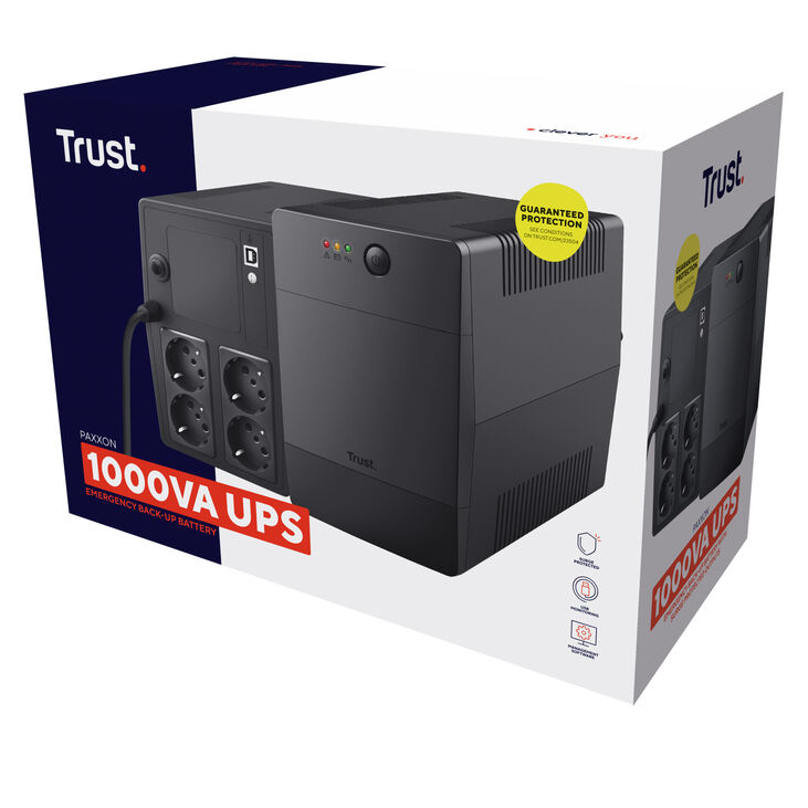 UPS Trust Ininterrumpida 1000VA con 4 Tomas Eléctricas image number 4