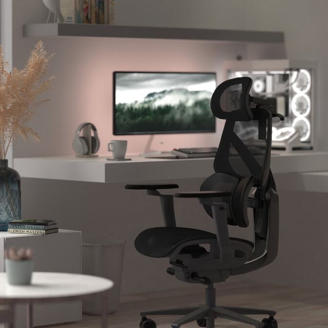 Silla Gaming Ergonomica ThunderX3 FLEX Pro, Apoio lombar 360 graus - Mesh Black image number 7