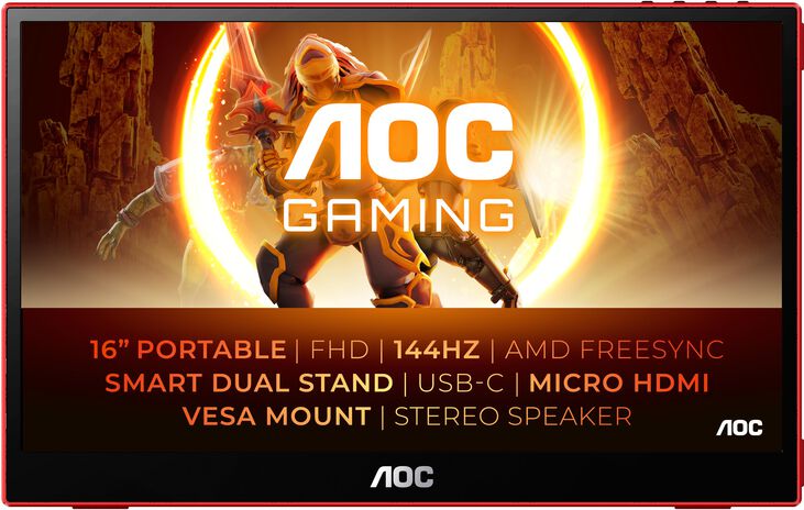 Monitor Portátil AOC Gaming 16" 16G3 IPS FHD 144Hz 4ms FreeSync image number 0