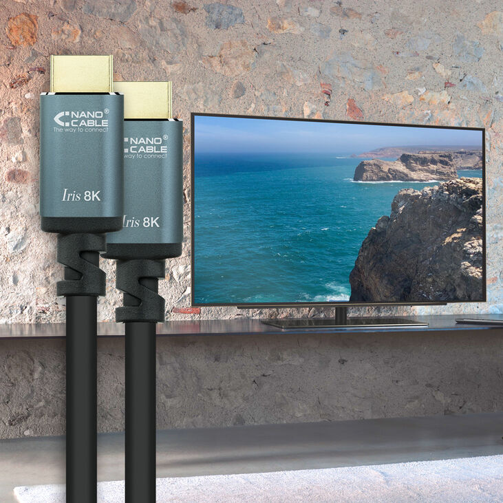 Cable HDMI V2.1 8K NanoCable IRIS USB-A M/M 2 M Negro image number 4