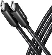 Cable de cargamento AXAGON BUCM32-CM10AB USB-C  <-> USB-C 3.2 Gen 2, 1m, PD 100W, 5A, 4K HD, ALU, braid, Negro