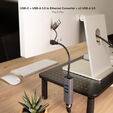Adaptador Gigabit Nanocable USB-C 3.0/USB-A/M + 3xUSB-A 3.0 a Ethernet 2.5G 10/100/1000/2500 Mbps 15 CM Cinza image number null