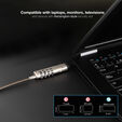 Cable de Seguridad para Port&aacute;til tipo NANO con Combinaci&oacute;n 1.5M Gris Oscuro image number null