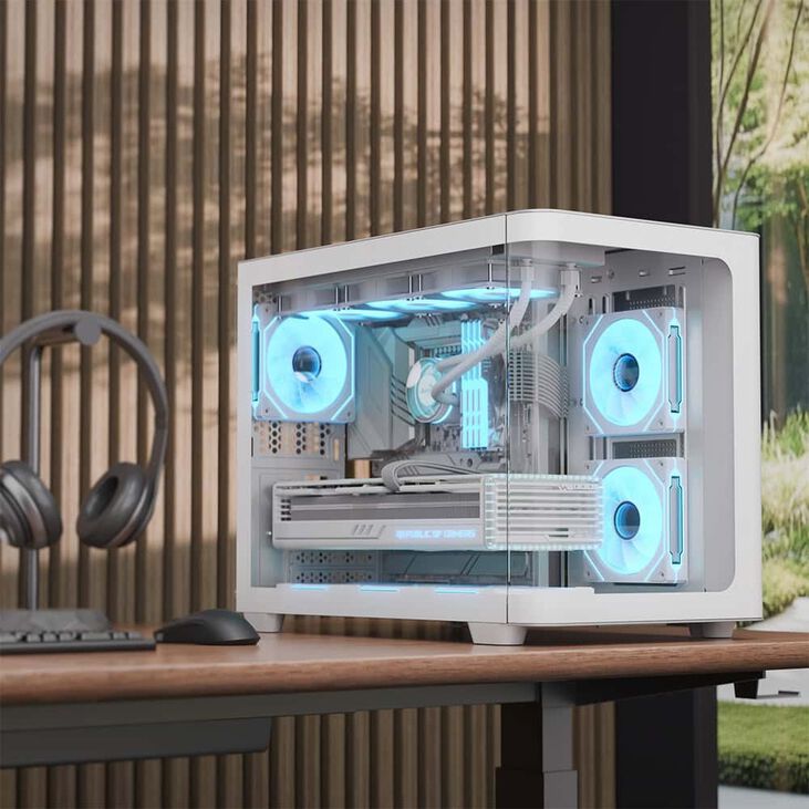 Caja Micro-ATX Aerocool P300C ARGB Vidrio Templado Blanco image number 4