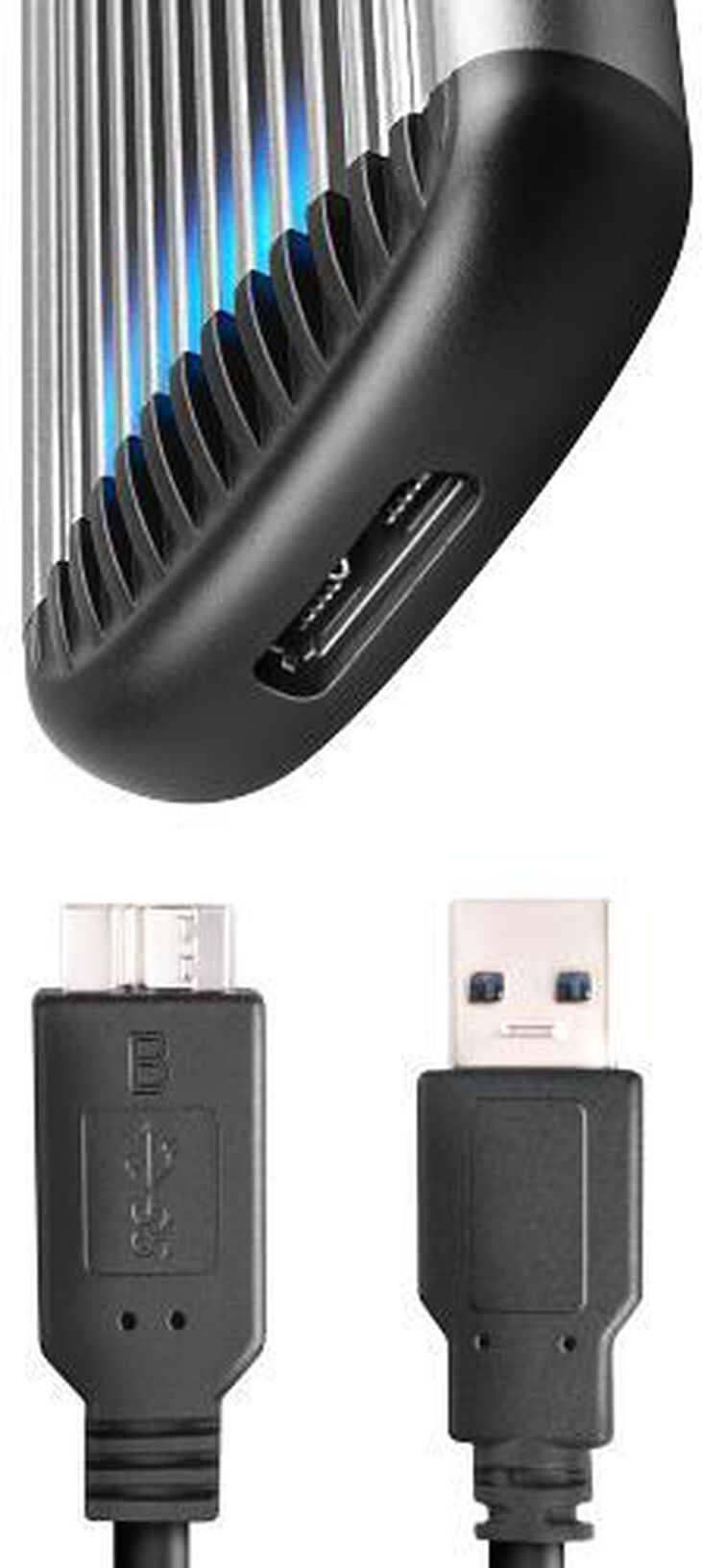 Caja SSD AXAGON EEM2-SA USB micro-B 3.2 Gen 1 - M.2 SATA SSD 30-80mm screwless RIBBED box image number 4