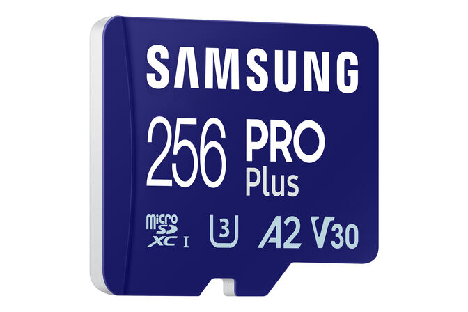 Tarjeta de Memoria Samsung PRO Plus MicroSDXC UHS-I C10 U3 V30 256GB A2 + Adaptador SD image number 2