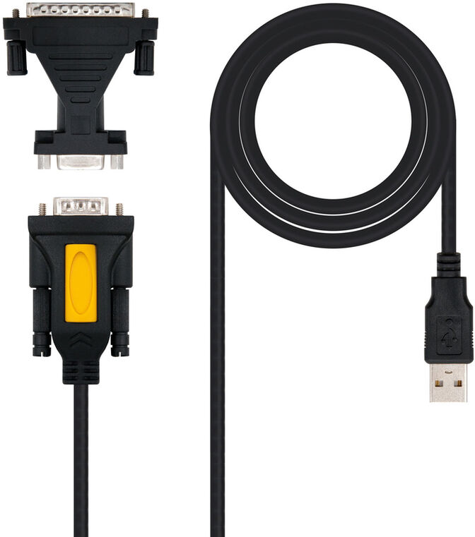 Cable Conversor NanoCable USB a SERIE A/M-RS232 DB9/M DB25/M 1.8 M image number 0