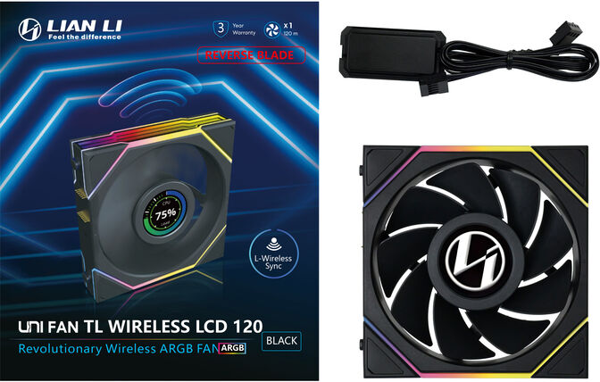 Ventilador Lian Li UNI FAN TL120 LCD Wireless RGB Reverse PWM Negro 120mm image number 7