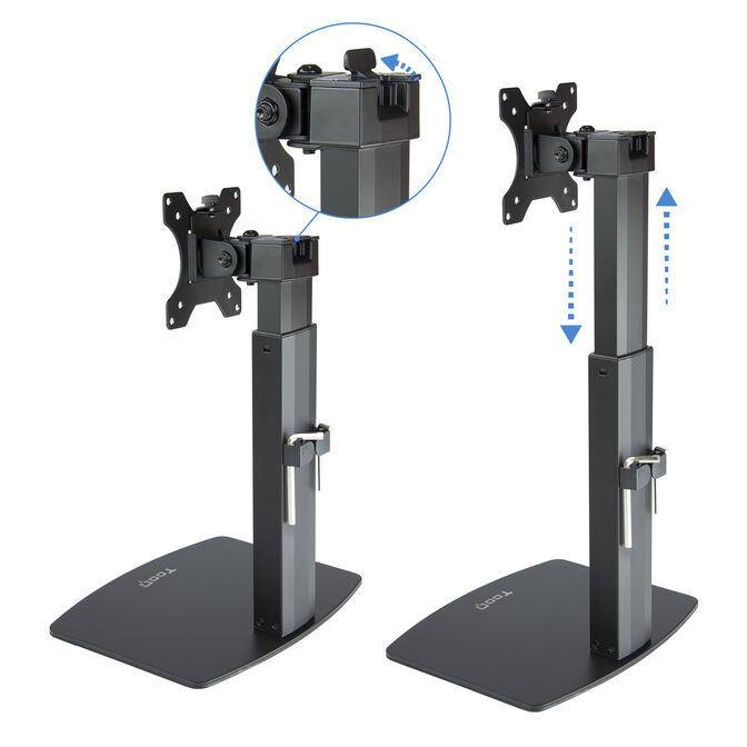 Soporte de Mesa Tabletop Tooq Tilt e Altura Ajustable 17" a 32" Max. 7kg Negro image number 11