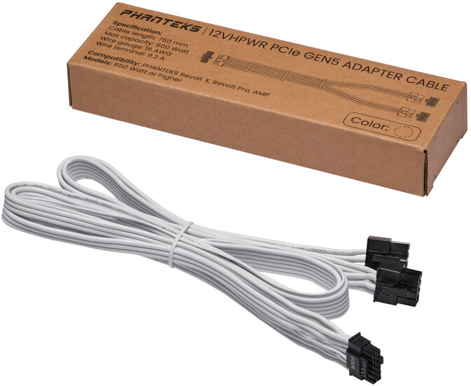 Adaptador Phanteks 2x 8-Pines PCIe para 12VHPWR PCIe 5.0 Blanco image number 4