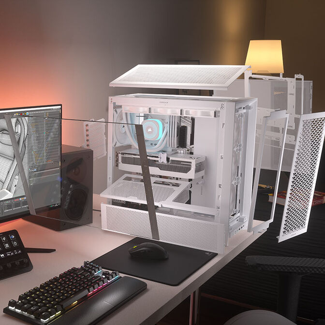 Torre E-ATX Corsair 4000D RS Blanco Cristal Templado image number 10