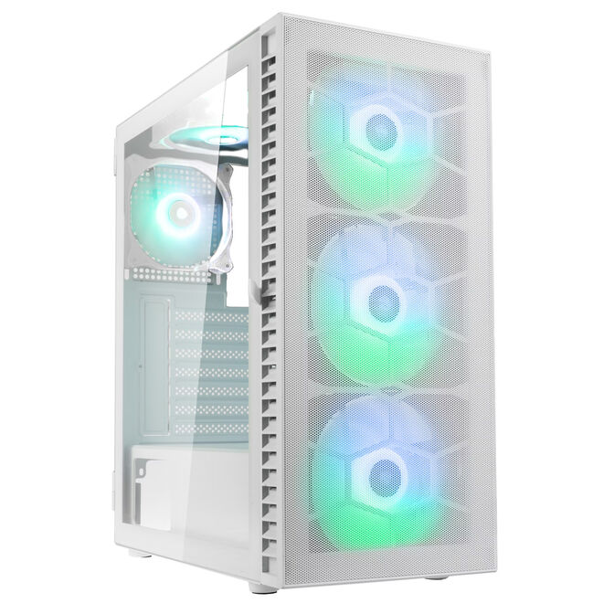 Caja ATX Kolink Observatory HF Mesh ARGB Blanco / Ventiladores Brancas image number 0