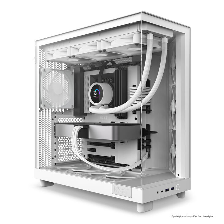 Torre ATX NZXT H6 Flow Blanca Cristal Templado image number 2