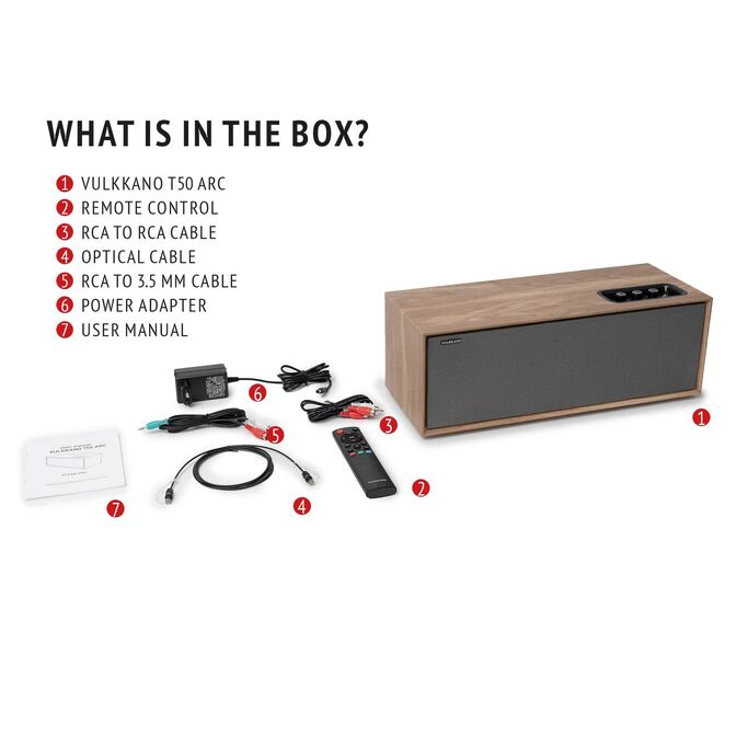 Altavoces Hi-Fi Vulkkano T50 ARC 50W Bluetooth HDMI ARC Marrones image number 6