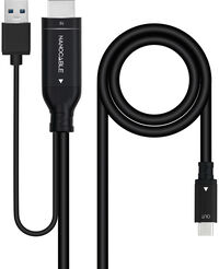 Cable Conversor NanoCable HDMI 2.0 para USB-C 1.8 M Negro