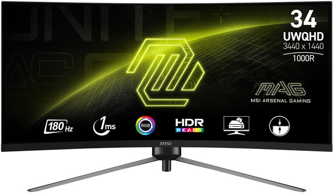 Monitor MSI 34" MAG 345CQR VA UWQHD 21:9 Curvo 180Hz FreeSync Premium HDR (1ms) image number 0