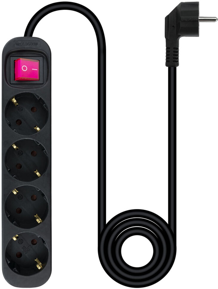 Regleta NanoCable 4 Tomas com switch 1.4 M Negro image number 1