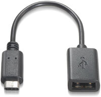 Cable USB 2.0 3A OTG Nanocable USB-C/M-A/F 15 CM Negro