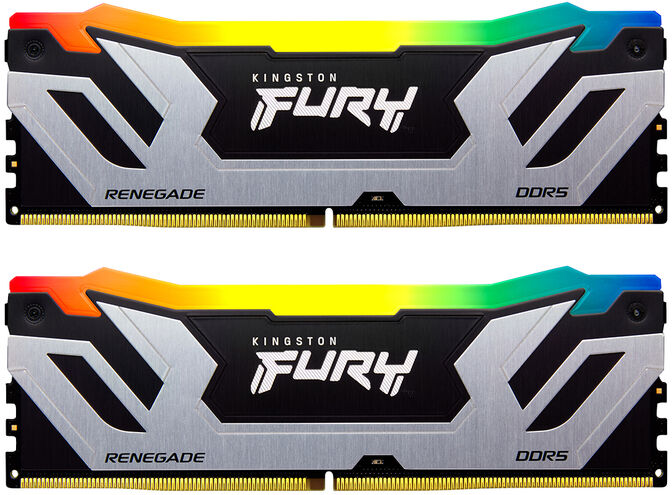 Kingston Kit 48GB (2 x 24GB) DDR5 CU-DIMM 8400MHz FURY Renegade RGB Silver CL40 image number 0