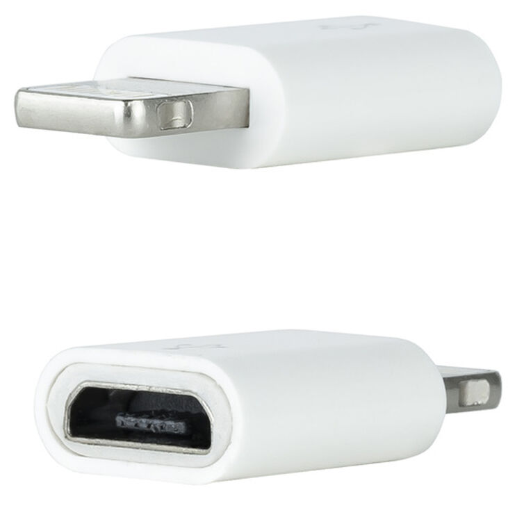 Adaptador USB NanoCable Tipo Lightning/M-M-Micro B/F Blanco image number 1
