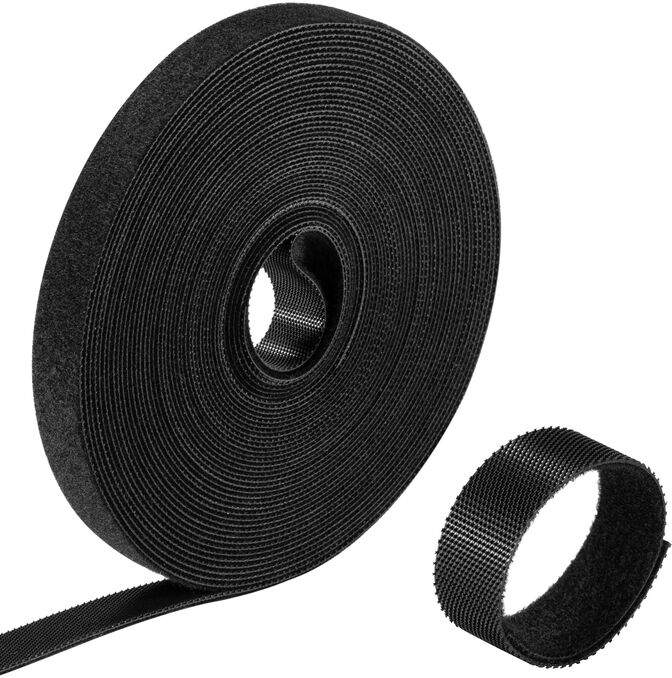 Tira de Velcro Organizadora de Cables Ewent EW1563 Hook & Loop Reutiliz&aacute;veis 15mm 10 metros Preta image number 1