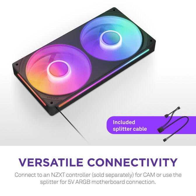 Ventilador NZXT F240 RGB Core Single-Frame Negras - Duplo Vent&iacute;lador 120mm (240mm) image number 6