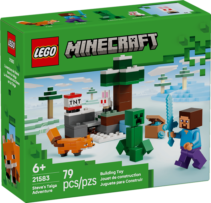 LEGO Minecraft: Steve y su Aventura en la Taiga, 79 Piezas (21583) image number 0
