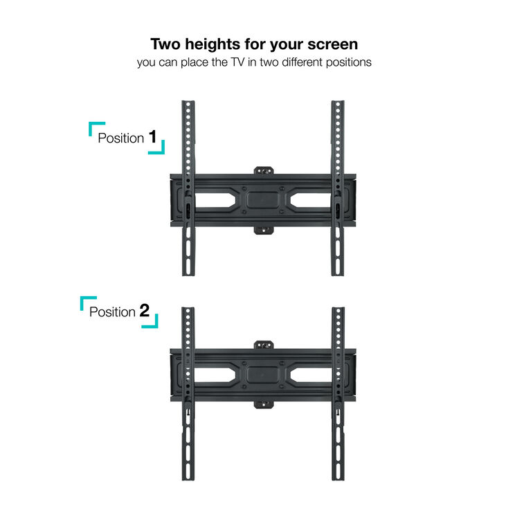 Soporte de Pared Tooq Inclinable 3 Pivotes 32" a 55" Máx. 35kg Negro image number 4
