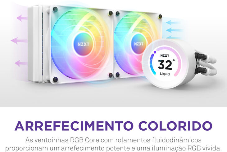 Kit de Refrigeración Líquida CPU NZXT Kraken Elite 240 RGB Blanco image number 7