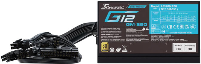 Fuente Seasonic G12 GM-850W 80+ Gold image number 3