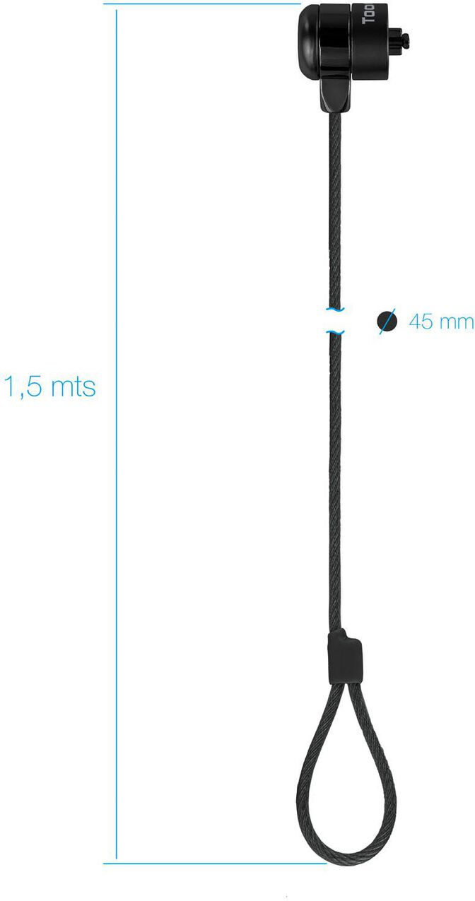 Cable de Seguridad para Port&aacute;til con Llave 1,5 M Gris Oscuro image number 2