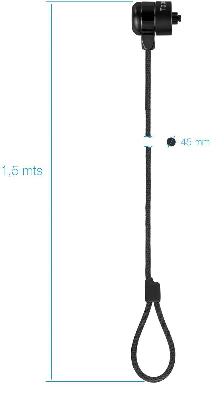 Cable de Seguridad para Portátil con Llave 1,5 M Gris Oscuro image number 2