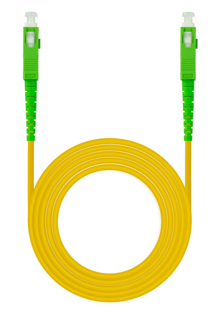 Cable de Fibra Óptica NanoCable SC/APC-SC/APC Monomodo Simplex LSZH 20 M Amarillo image number 0