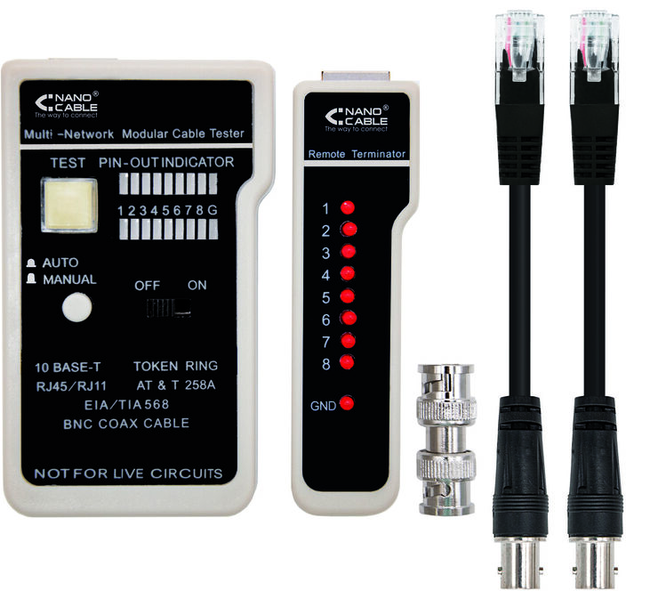 Testador de Cabos NanoCable RJ11/RJ12/RJ45/Coaxial image number 2