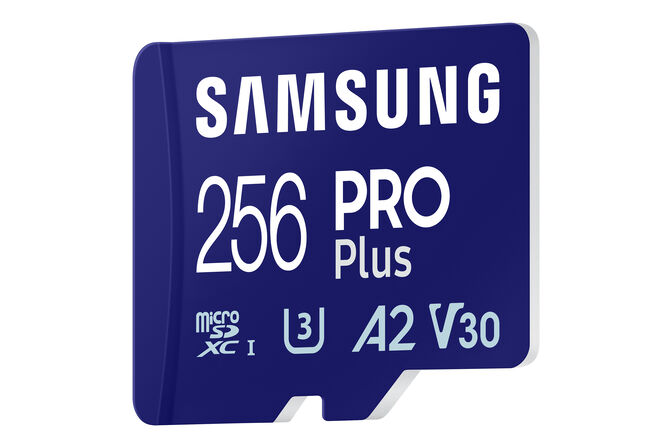 Tarjeta de Memoria Samsung PRO Plus MicroSDXC UHS-I C10 U3 V30 256GB A2 + Adaptador SD image number 1