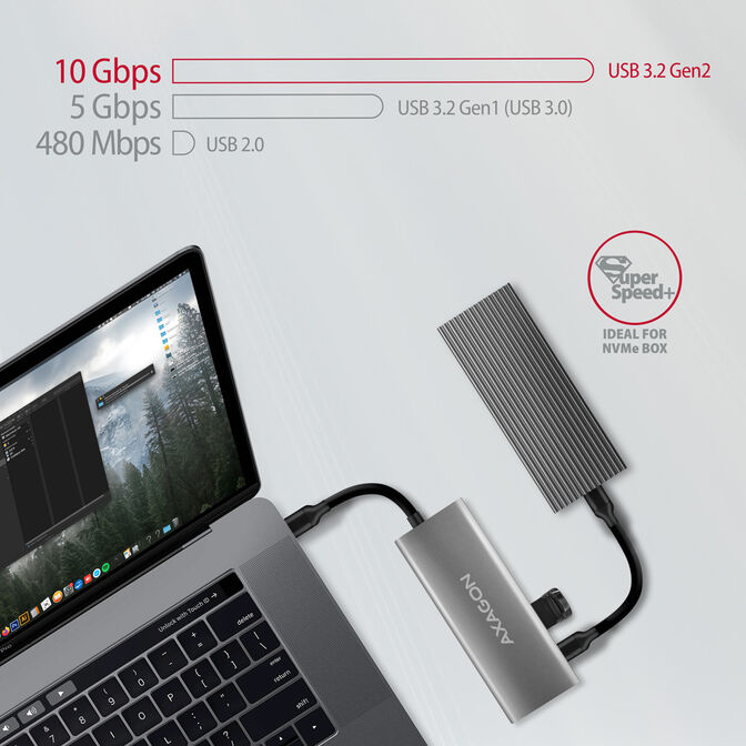 HUB USB-C AXAGON HMC-5G21 2x USB-A + 2x USB-C + HDMI, USB-C 3.2 Gen 2 10Gbps, PD 60W image number 3