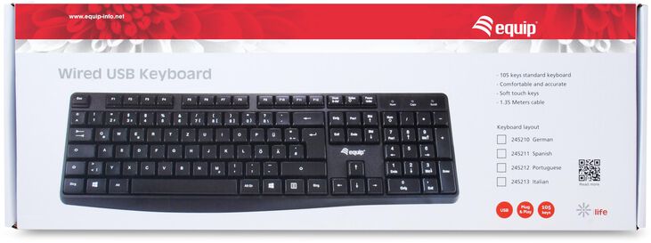 Teclado Equip USB (PT) Negro image number 2