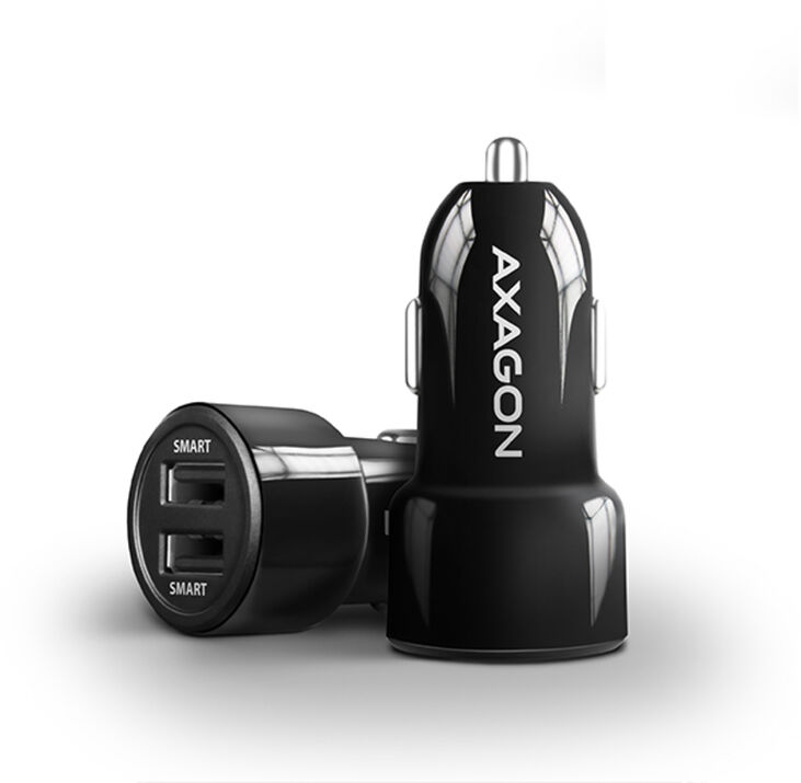 Cargador Isqueiro AXAGON PWC-5V5  Smart 5V 2,4A + 2,4A, 24W, Negro image number 0