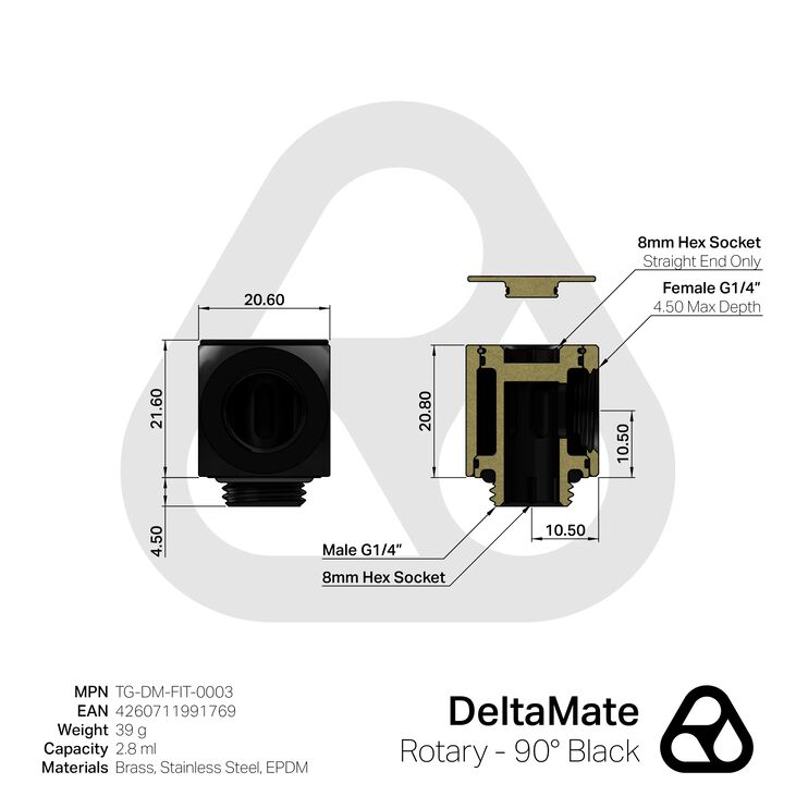 Thermal Grizzly DeltaMate Rotary - FF90° Negro image number 3
