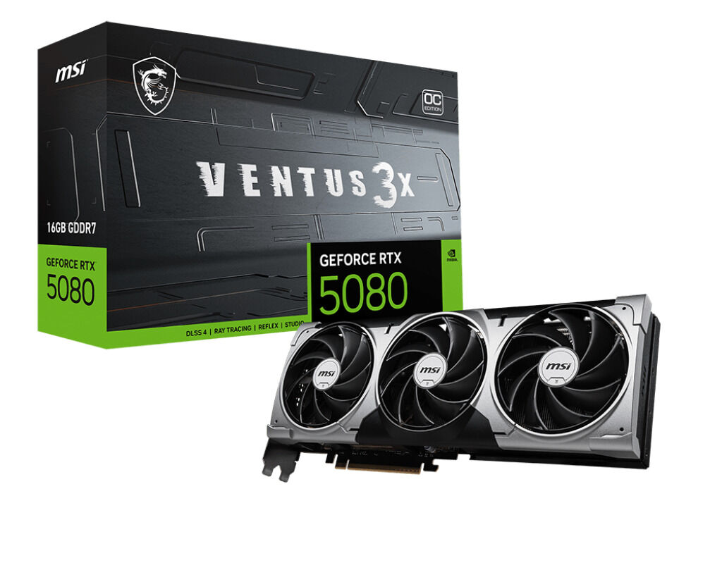 Tarjeta Gr&aacute;fica MSI GeForce&reg; RTX 5080 VENTUS 3X OC 16GB GDDR7 DLSS4